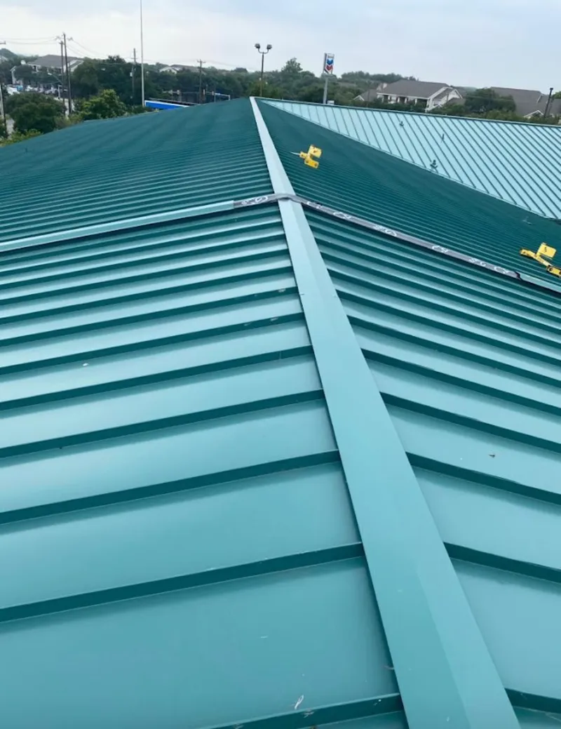 Green commercial metal roof ridge and valley for Metal Roof Repair in Toms River